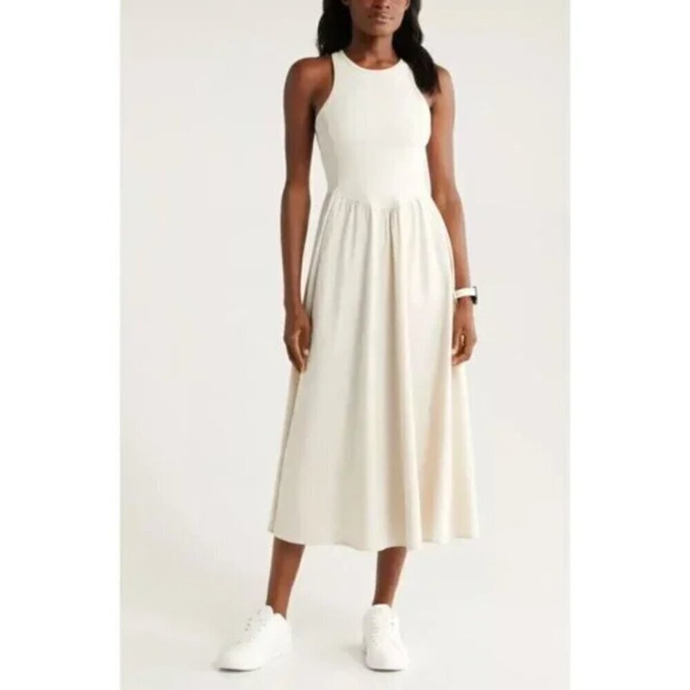ZELLA Cutout Back Hybrid Dress - Grey Moonbeam - Size L